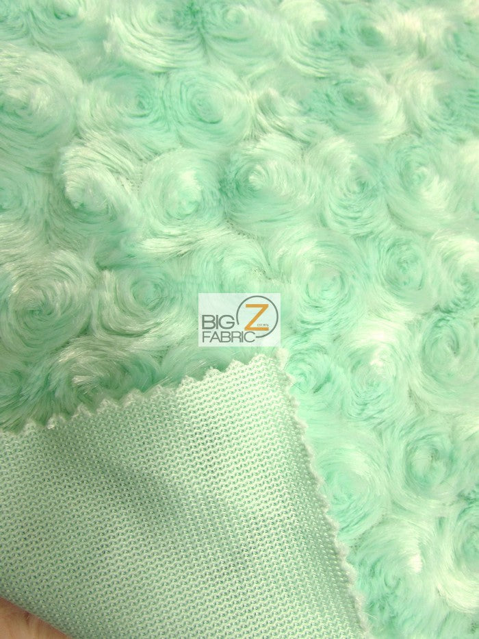 Ocean Blue Minky Rose/Rosette Floral Baby Soft Fabric / Sold By The Yard