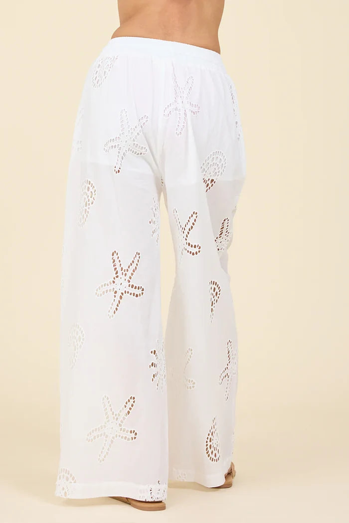 Ocean Eyelet Wide Leg Pant - Madison's Niche