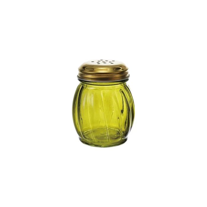 Olive Glass Cheese Shaker - Madison's Niche