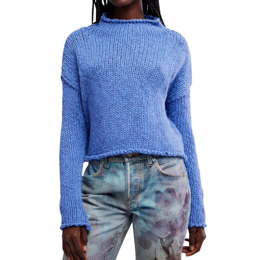 Opal Rollneck Sweater in Peri Blue
