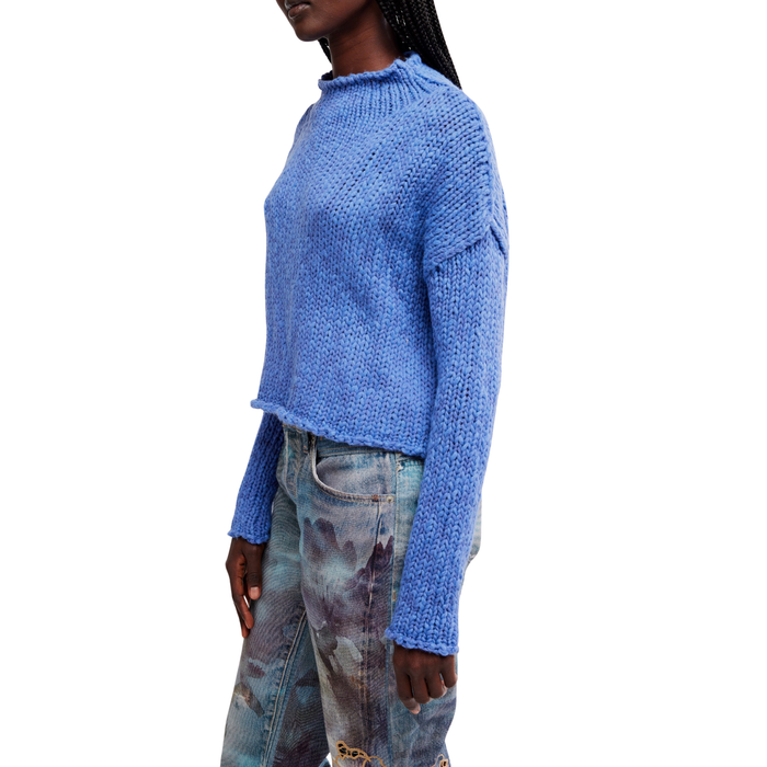 Opal Rollneck Sweater in Peri Blue