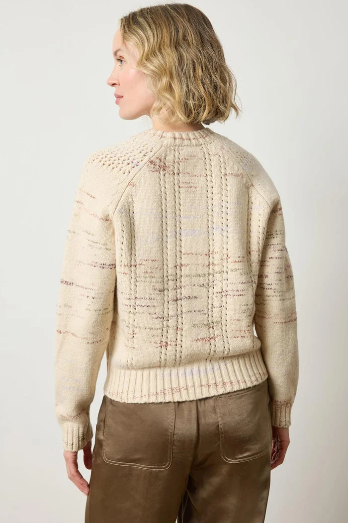 Open Stitch Crewneck Sweater in Eggshell - Madison's Niche