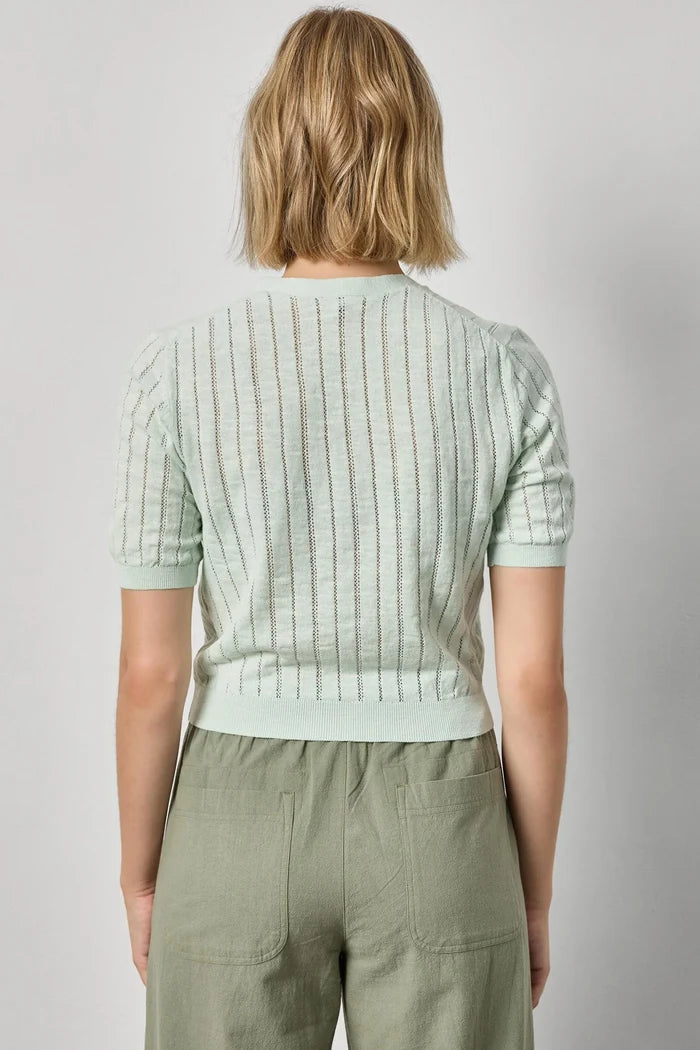Open Stitch V-Neck Cardigan in Mist - Madison's Niche