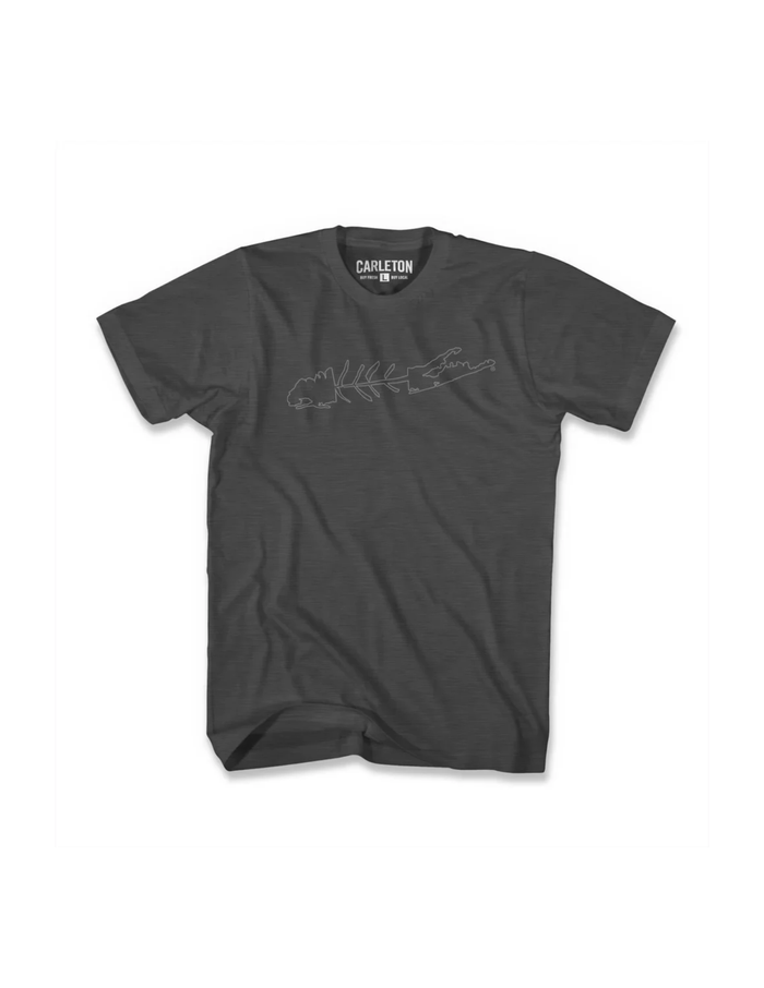 Outline LI Fish Tee in Charcoal - Madison's Niche