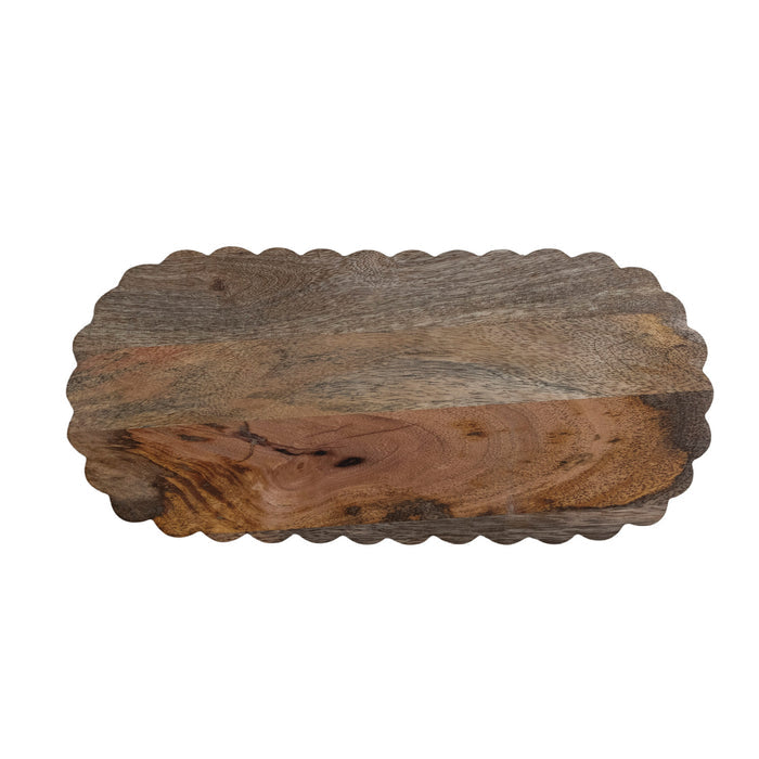 Oval Scalloped Wood Board