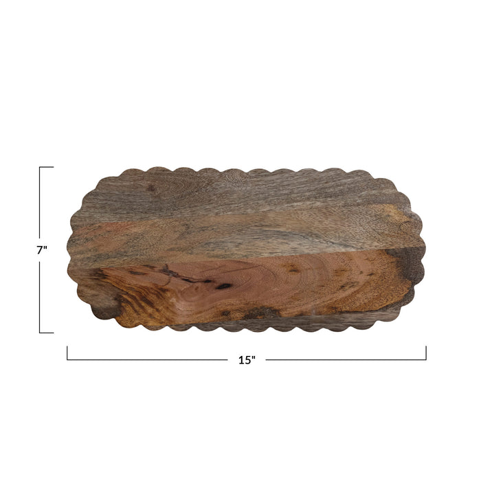 Oval Scalloped Wood Board