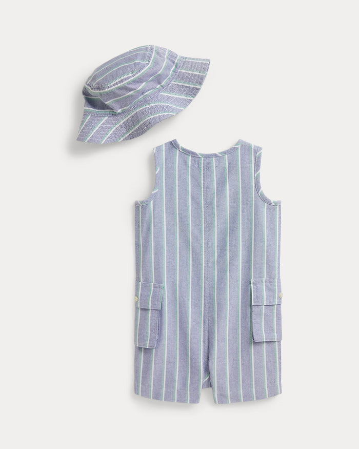 Oxford Striped Shortall & Hat - Madison's Niche