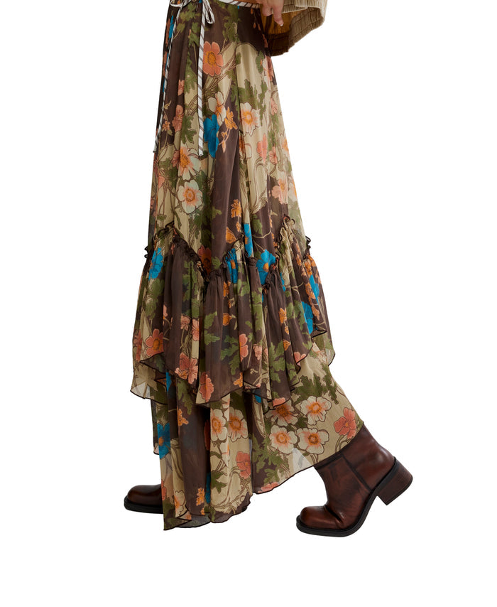 Palermo Villa Chiffon Maxi in Chocolate - Madison's Niche