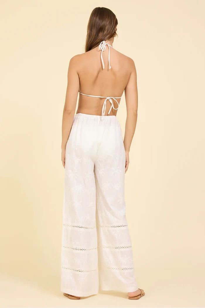 Palm Eyelet Wide Leg Pants - Madison's Niche