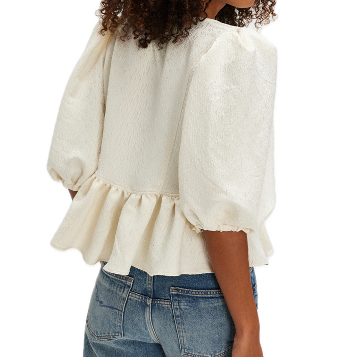 Pamela Bow Top in White Alyssum - Madison's Niche