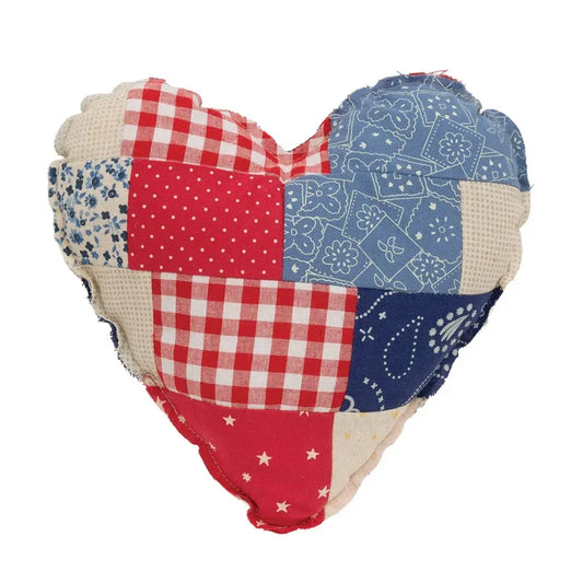 Patchwork Americana Heart Pillow - Madison's Niche