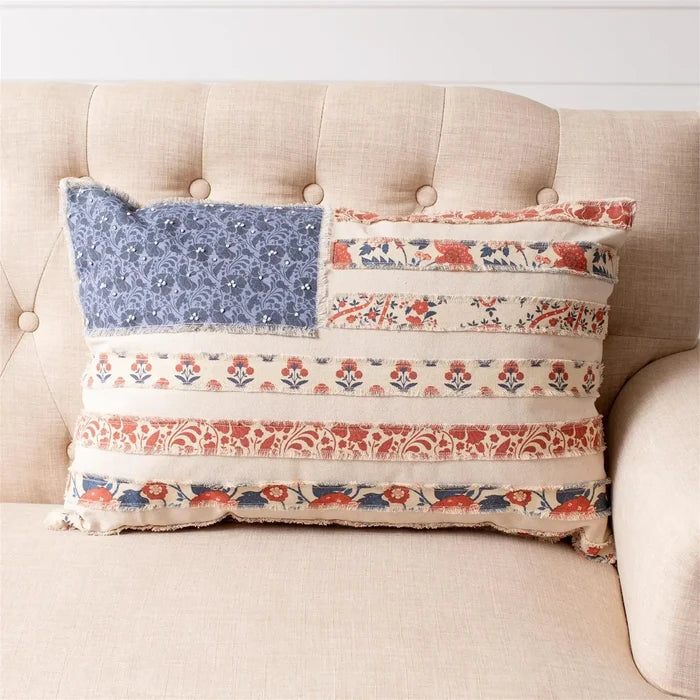 Patchwork Flag Lumbar Pillow - Madison's Niche