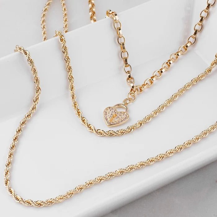 Pave Heart Locket Necklace in Gold - Madison's Niche