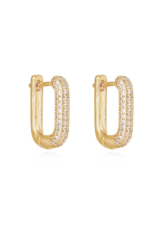 Petite Pave 18K Huggies - Madison's Niche