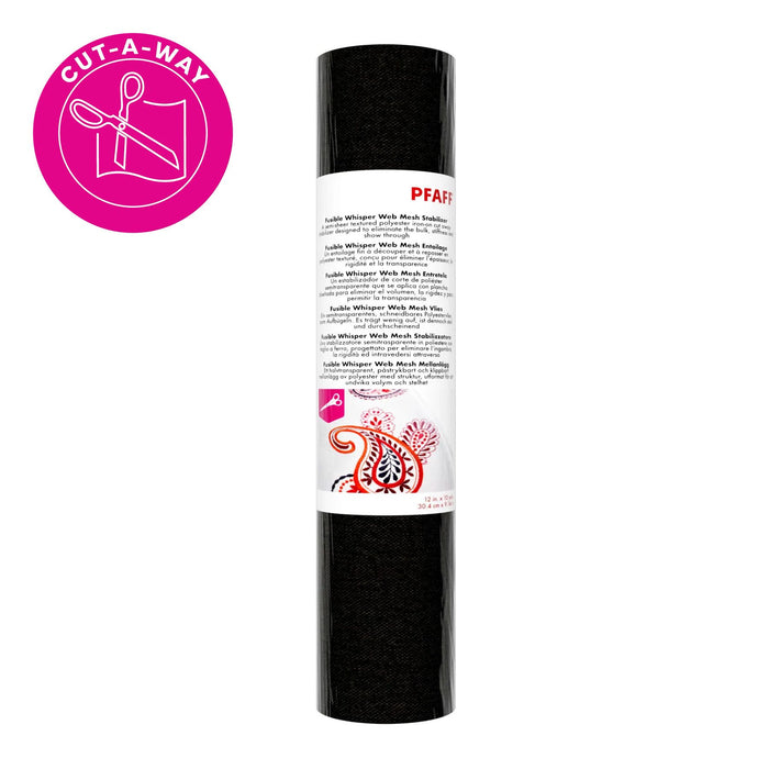 PFAFF® Fuse-On Whisper Web Mesh Black Stabilizer 12 Inches x 10 Yards -- Product Image