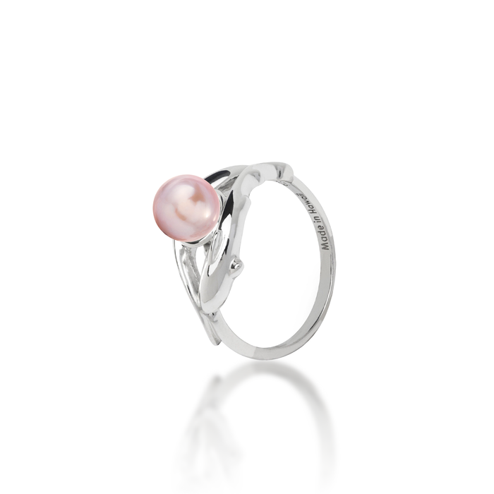 12mm Pick A Pearl Shark Ring in Sterling Silver with a Lavender Pearl on a white background