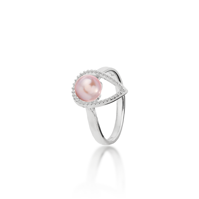 Pick A Pearl Teardrop Ring in Sterling Silver with a Lavender Pearl on a white background