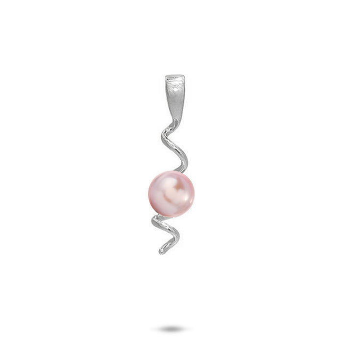 19mm Pick A Pearl Waterfall Pendant in Sterling Silver with a Lavender Pearl on a white background