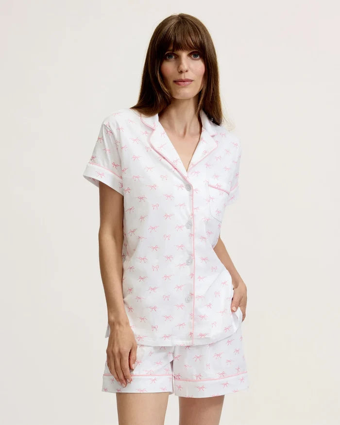 Pima Short Set in Blushing Bows - Madison's Niche