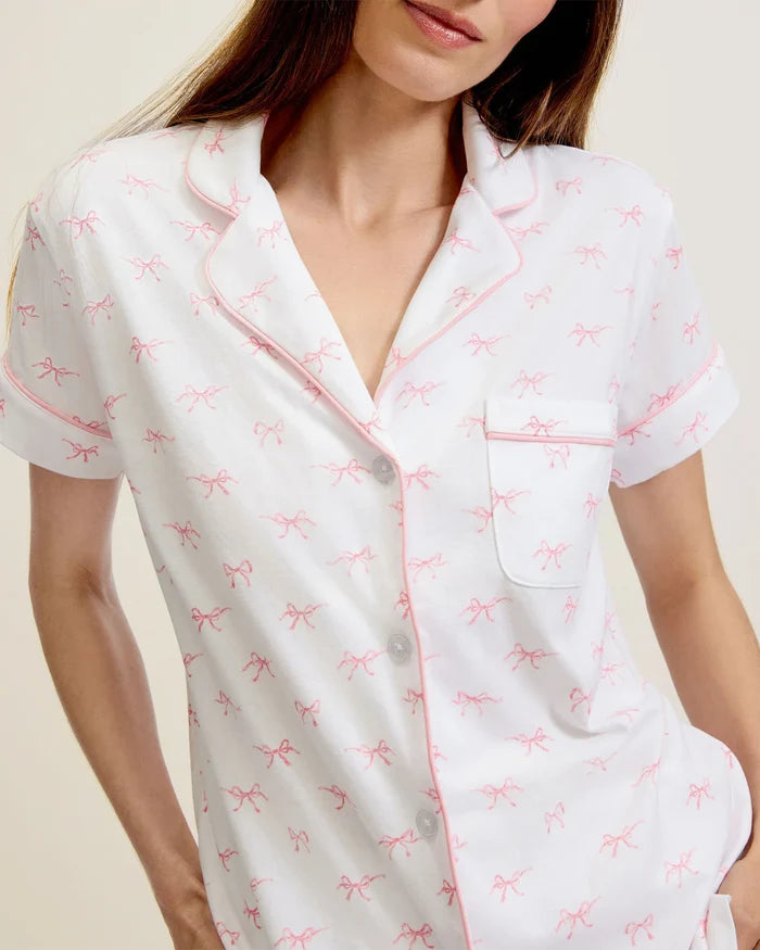 Pima Short Set in Blushing Bows - Madison's Niche