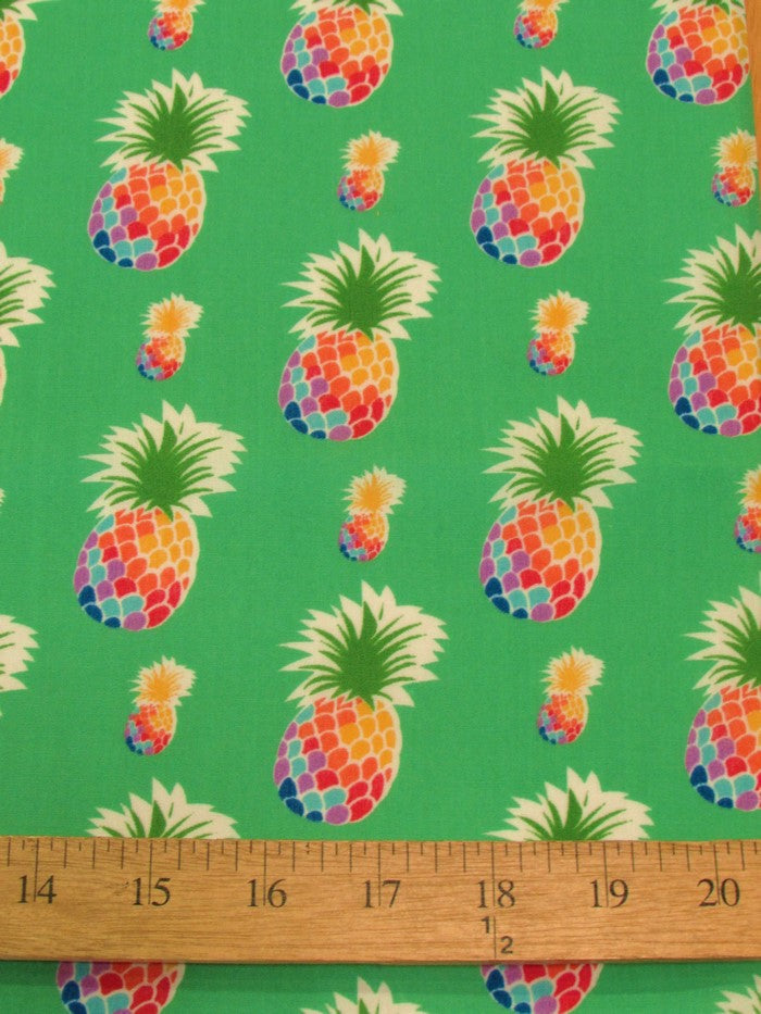 Pineapple Green Cotton Polyester Fabric