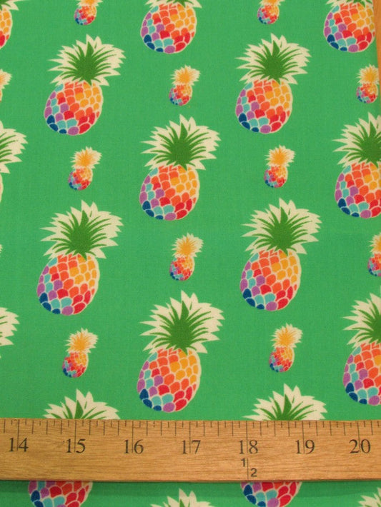 Pineapple Green Cotton Polyester Fabric