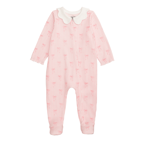 Pink Bows Scallop Sleeper - Madison's Niche