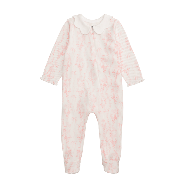 Pink Floral Scallop Sleeper - Madison's Niche