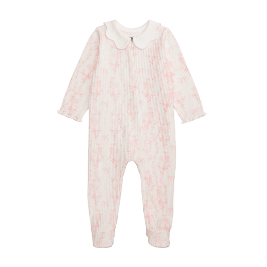 Pink Floral Scallop Sleeper - Madison's Niche