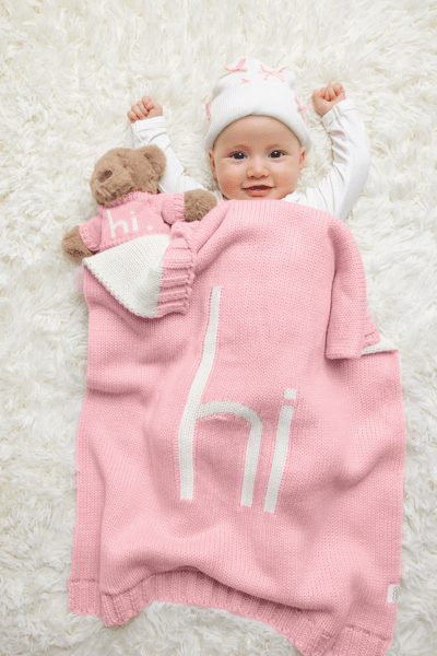 Pink Hi Baby Blanket - Madison's Niche