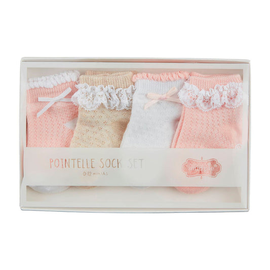 Pink Pointelle Baby Sock Set - Madison's Niche