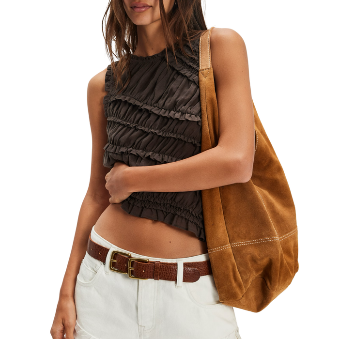 Pink Sands Smocked Top in Chocolate - Madison's Niche