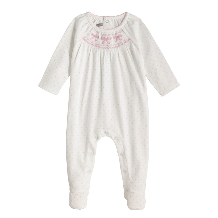 Pink Smocked Baby Sleeper