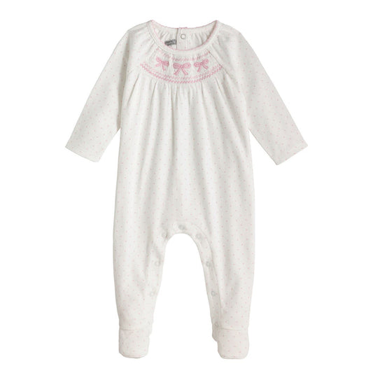Pink Smocked Baby Sleeper