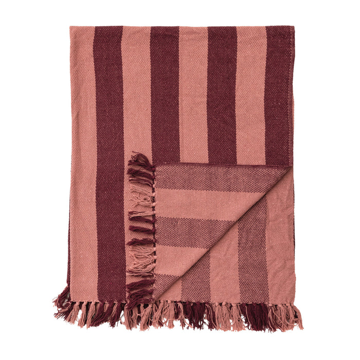 Pink Striped Throw