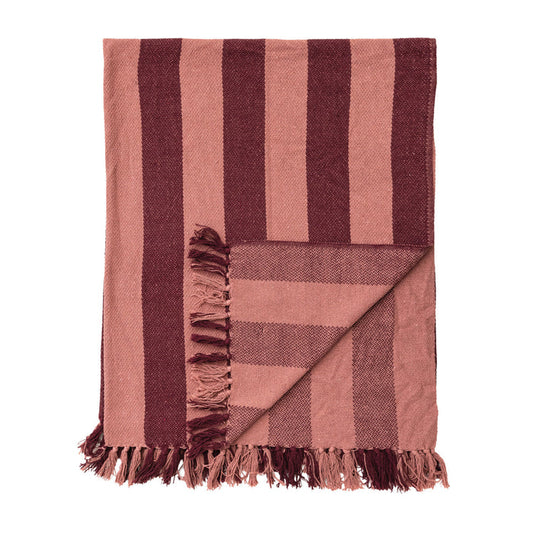 Pink Striped Throw