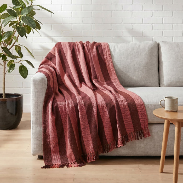 Pink Striped Throw