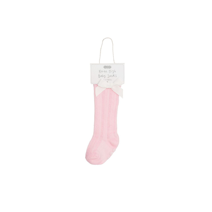 Pink Tall Bow Socks - Madison's Niche