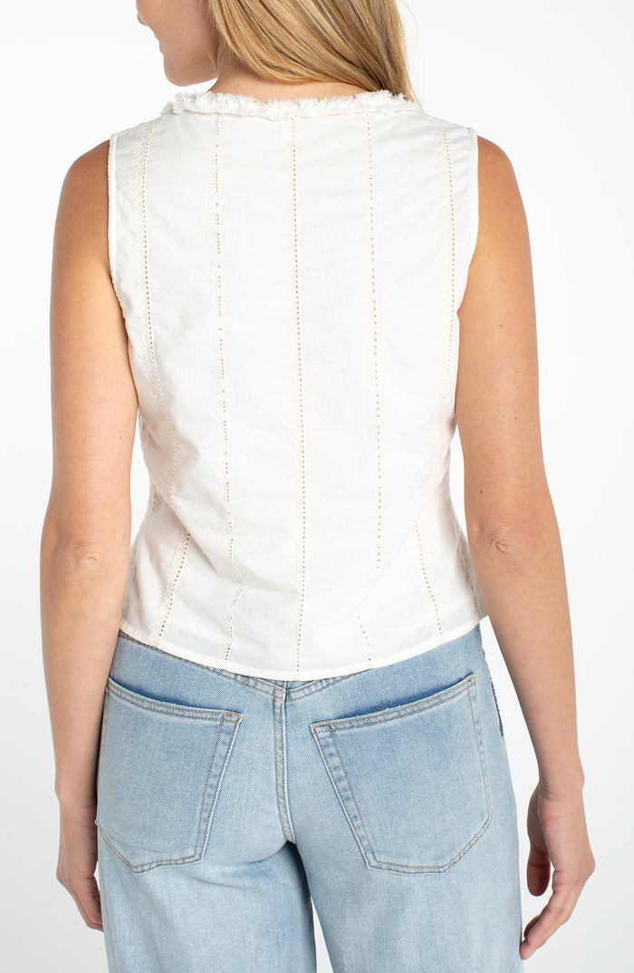 Pintucked Woven Top with Ruffles - Madison's Niche