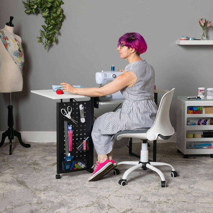 Pivot Panel Sewing Table White / Graphite