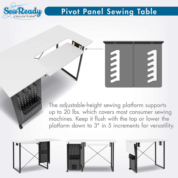 Pivot Panel Sewing Table White / Graphite