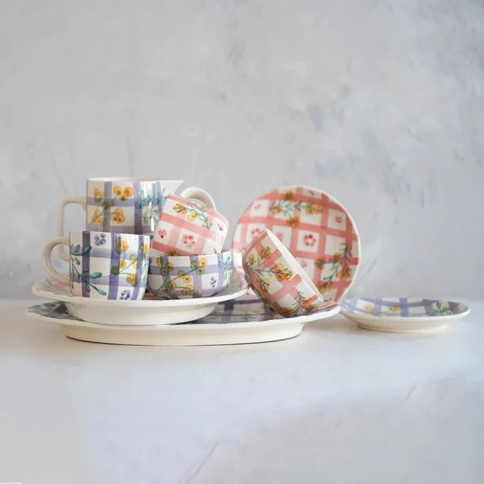 Plaid Floral Mug - Madison's Niche