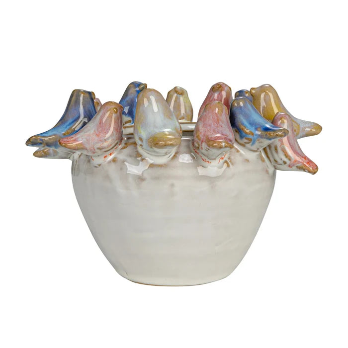 Planter with Bird Rim - Madison's Niche