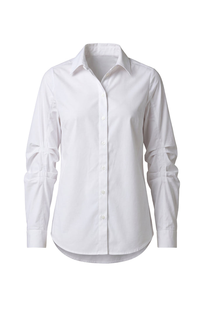 Pleated Sleeve Buttone Front Shirt