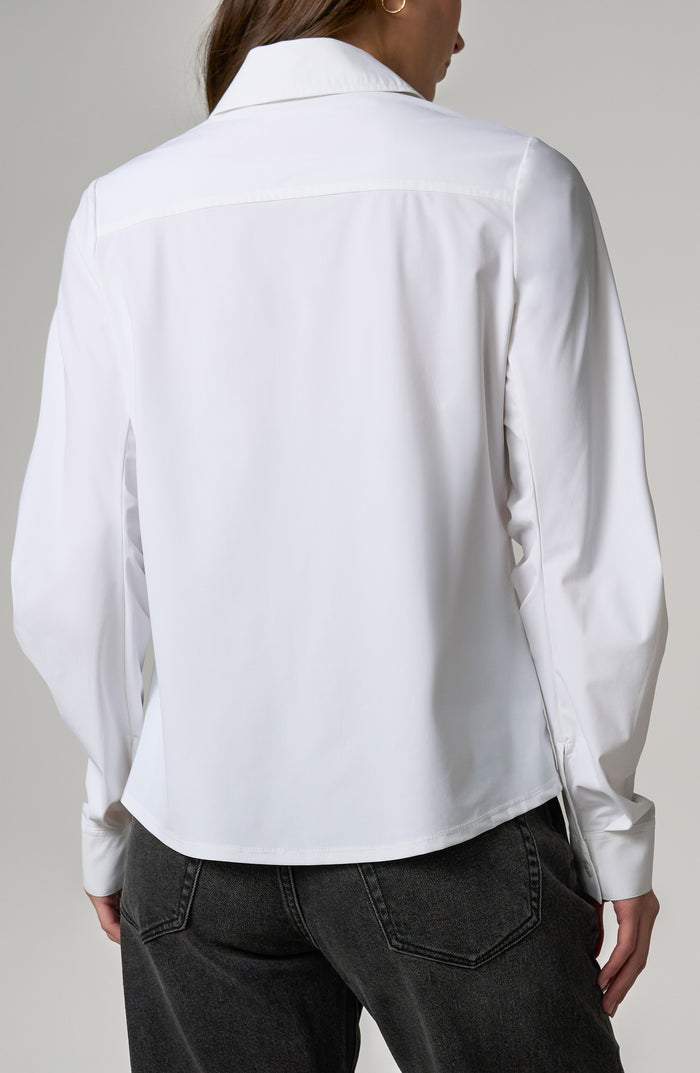 Pleated Sleeve Buttone Front Shirt