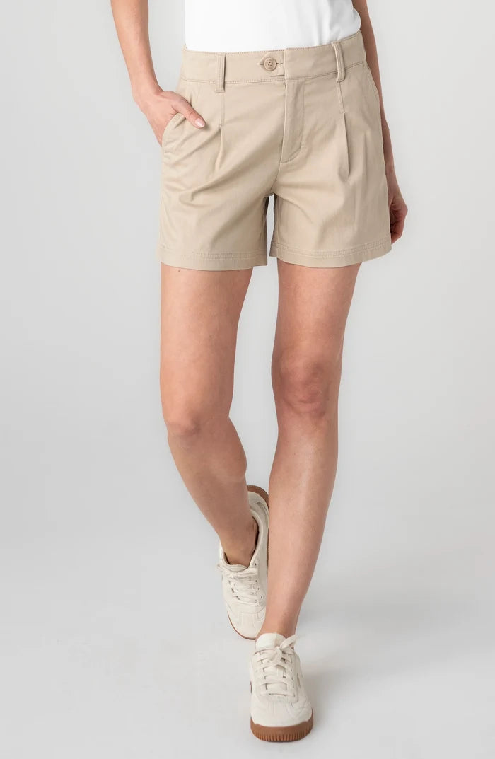 Pleated Trouser Short in Safari Sand - Madison's Niche