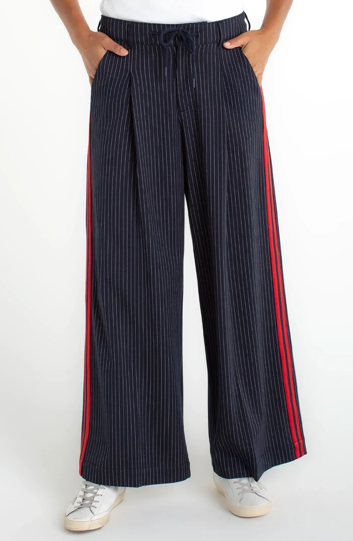 Pleated Trouser with Side Stripe - Madison's Niche