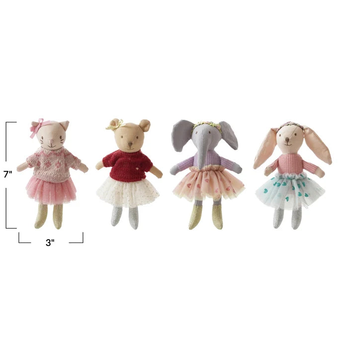 Plush Cotton Animal in Dresses - Madison's Niche