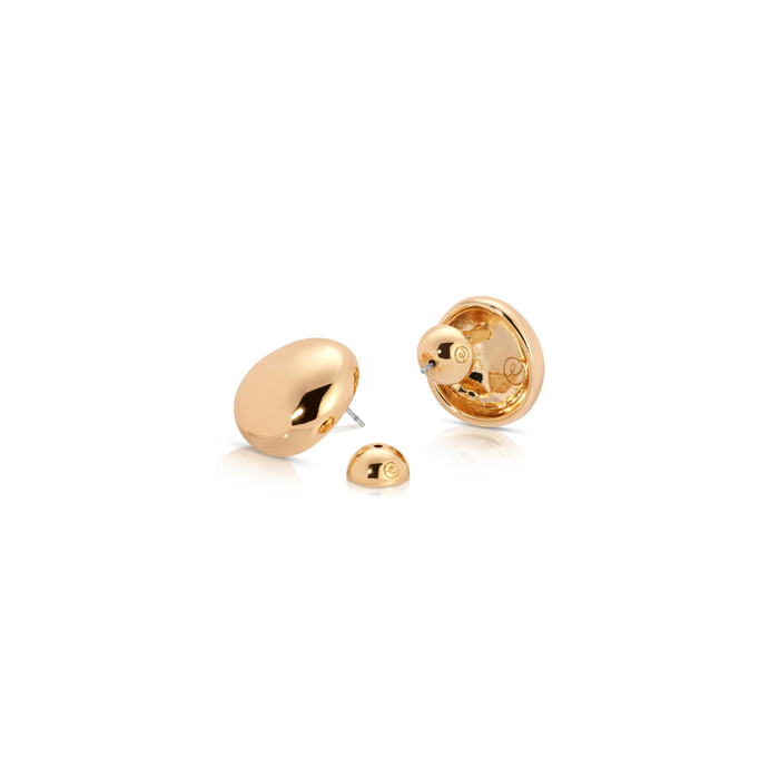 Polished Pebble Stud Earrings in Gold - Madison's Niche