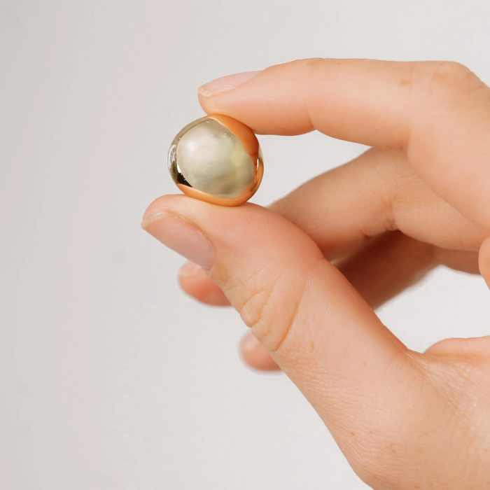 Polished Pebble Stud Earrings in Gold - Madison's Niche